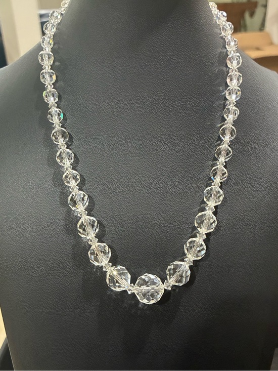 Antique Jewelry - Antique Faceted Glass or Quartz? Beaded Necklace